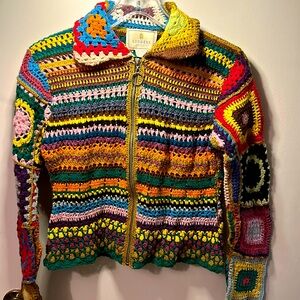 Express Multicolor Crochet Granny Square Sweater